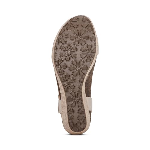 Aetrex Women's Sydney Orthopedic Espadrille Wedge Sandals – Arch Support Wedges Heels for Women - Adjustable Ankle Strap Summer Shoes for Women