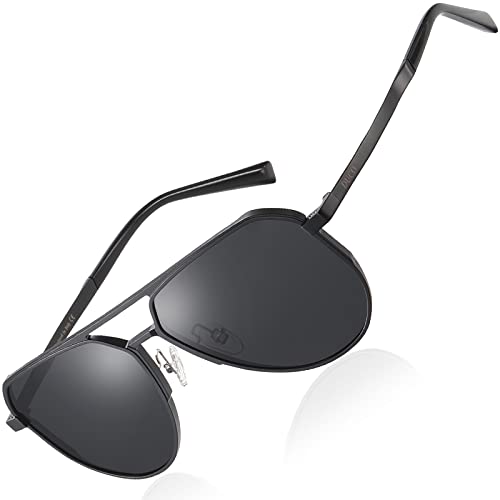DUCO Mens Sunglasses Retro Oversized Metal Frame Vintage Polarized Sunglasses for Women Fashion Shades UV Protection DC3039