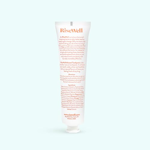 RiseWell Mineral Toothpaste - Natural Toothpaste with Hydroxyapatite - No Added Fluoride, Natural Remineralizing Toothpaste Without SLS - Made by Dentists Toothpaste, Wild Mint 4 Oz