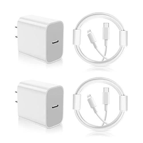 iPhone Charger Fast Charging Block,Dual Port Fast Apple iPhone Charger [Apple MFi Certified] 2Pack 20W Quick Double iPhone Wall Charger,6FT USBC to Lightning Cable for iPhone 14 ProMax/13/12/XS/iPad