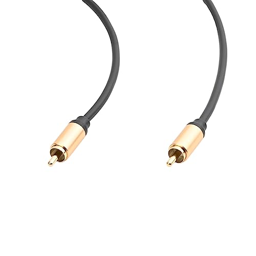 OLLGEN Upgraded Audio Video Cable,RCA Coaxial Cable with Male to Male 24K Gold Plated Plug,Video/Audio AV Extension Shielded Cord for Subwoofer Rear View Parking Camera (3m/10ft)