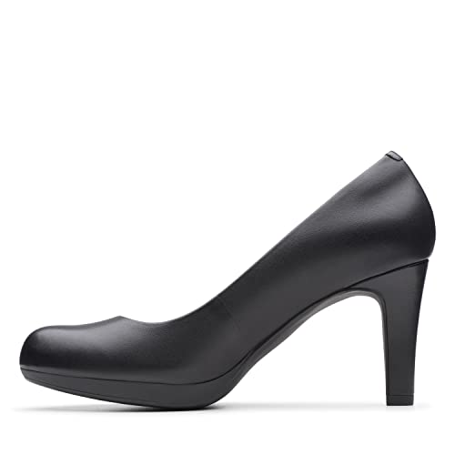 Clarks Women's Adriel Viola Dress Pump, Black Leather, 8.5