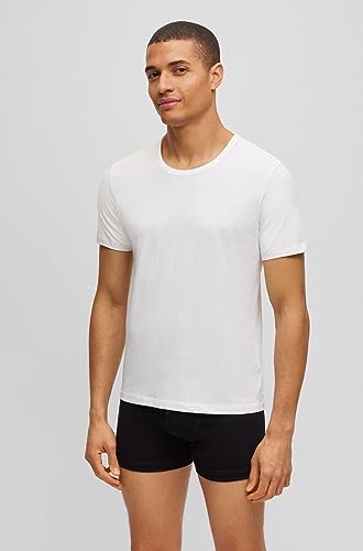 BOSS Hugo Men's T-Shirt Rn 3p Us Co 10145963 01, White, Small