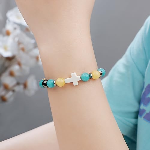 JoycuFF Sister in Christ Cross Bracelet for Women,Christian Gifts for Women Religious Easter Faith Catholic Gifts for Women,Religious Bracelets for Women