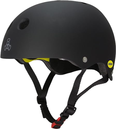 Triple Eight 3150 Dual Certified MIPS Bike and Skateboard Helmet, Black Matte, X-Small/Small