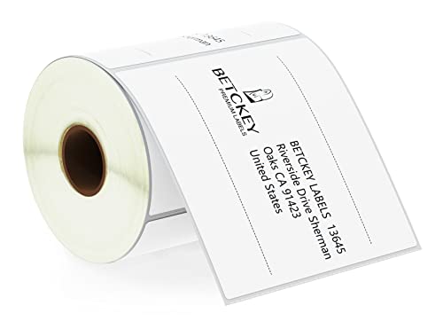 BETCKEY - 4" x 4" (102 mm x 102 mm) Shipping & Large Square Labels Compatible with Zebra & Rollo Label Printer,Premium Adhesive & Perforated [1 Rolls, 350 Labels]