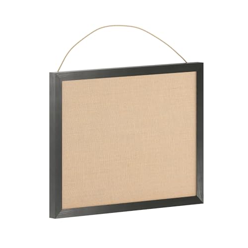 Flash Furniture Rustic Wall Mount Linen Board, for Home, Office, School, Comes with Wood Push Pins, 18" x 24", Black