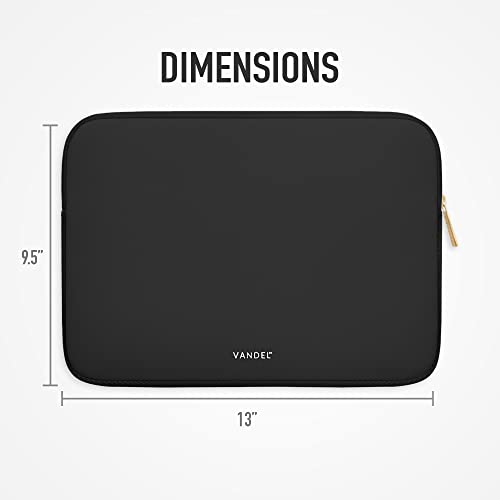 Vandel MacBook Air 13 inch Laptop Sleeve, Fits 13-13.3 inch Laptops: Neoprene MacBook Air & Pro Case, Chromebook, HP Soft Cover | Thin Computer Carrying Bag, Black Mac (M1 & M2) Pouch
