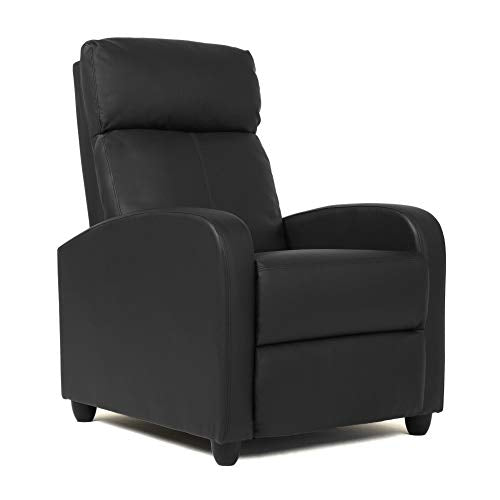 FDW Recliner Chair Push Back Sofa Home Theater Seating with Lumbar Support and Leather Padded Seat Backrest for Living Room
