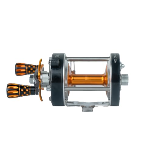 Catfish Pro Tournament Series 600CTS Round Baitcasting Reel - 6+1 Stainless Steel Ball Bearings, 5.3:1 Gear Ratio, 19lb Drag, Brass Gears, Centrifugal Brake, Durable & Powerful for Big Catfish Fishing