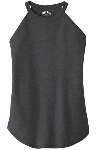 Joe's USA Ladies Perfect Blend Rocker Tank-S-Black Frost