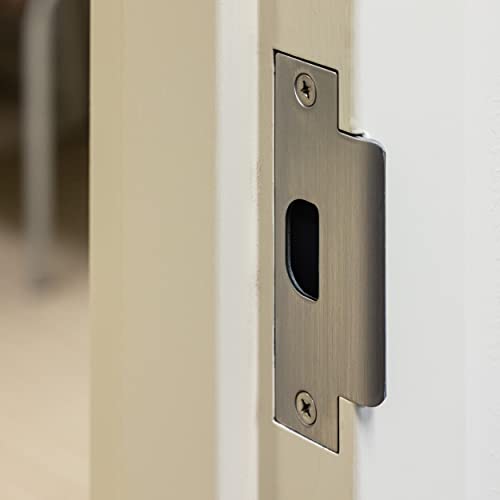 Master Lock Keyed Entry Door Lock, Brushed Chrome Finish Commercial Door Handle, Interior or Exterior Lever Style Locking Door Handle, SLCHKE26D