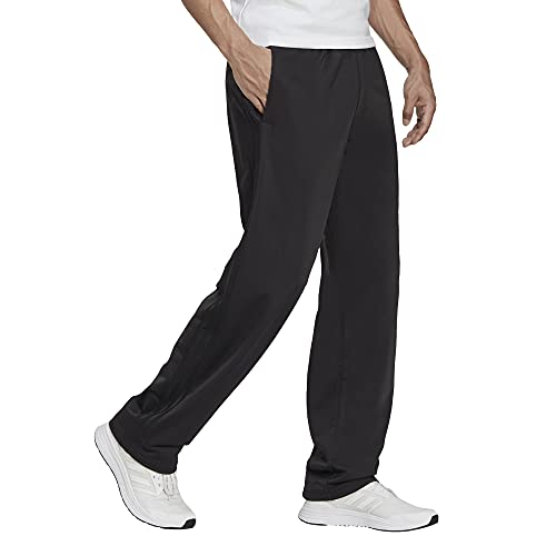 adidas Men's Essentials Warm-up Open Hem 3-stripes Tracksuit Bottoms, Black/Black, X-Large Tall