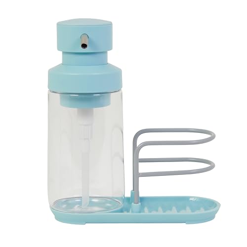 KitchenAid Refillable Soap Pump and Sponge Caddy with Rust Resistant Wire and Open Air Wire for Quick Drying, 12 Ounce, Mineral Water