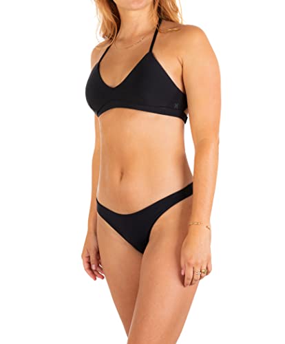 Hurley womens Solid Adjustable Bikini Top, Black, X-Small US