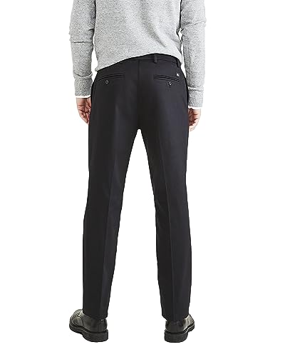 Dockers Men's Classic Fit Signature Iron Free Khaki with Stain Defender Pants (Regular and Big & Tall), Beautiful Black, 44