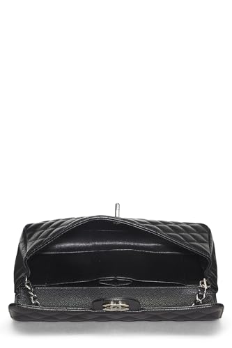 Chanel, Pre-Loved Black Caviar Leather East West Flap Medium, Black