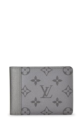 Louis Vuitton, Pre-Loved Silver Taigarama Canvas Multiple Wallet, Silver