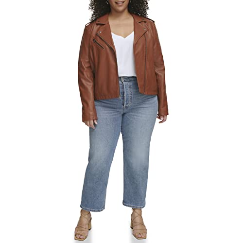 Levi's Women's Faux Leather Classic Asymmetrical Motorcycle Jacket (Standard & Plus Sizes), Camel, Small