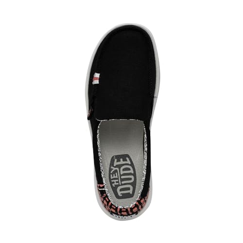HEYDUDE Women's Misty Rise Black Palm Size 6 | Women's Shoes | Women's Slip On Shoes | Comfortable & Light-Weight
