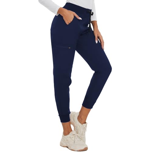 Shamyoy Scrub Pants for Women Jogger Yoga Scrub Pant (Small, Black)