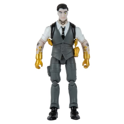 FORTNITE Midas (Master Grade) - 4-Inch Articulated Figure with Armor, Back Bling, and Harvesting Tool