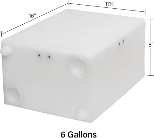 44 Gallon RV Fresh Water Tank, Potable Water Storage Tank for Drinking, Cooking, Cleaning, Showering, for Campers, Trailers, Motorhomes, RVs, Low-Profile Shape, 53.5" x 37.5" x 5.5" (WT-1503)
