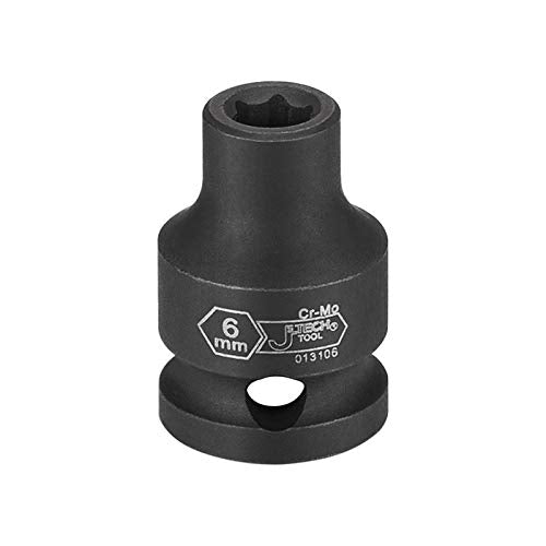 Jetech 3/8 Inch Drive 17mm Standard Impact Socket, Made with Chrome Molybdenum Alloy Steel, Heat Treated, 6-Point Design, Metric