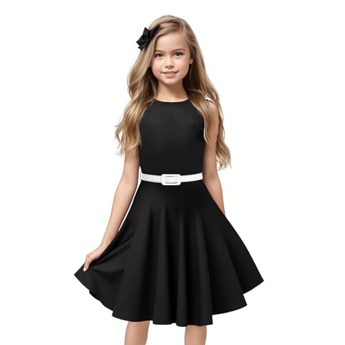 HB HBB MAGIC Girls Vintage Dress 50s Retro Twirling Special Occasion Dresses Size 6-14 Sleeveless Kids Dress