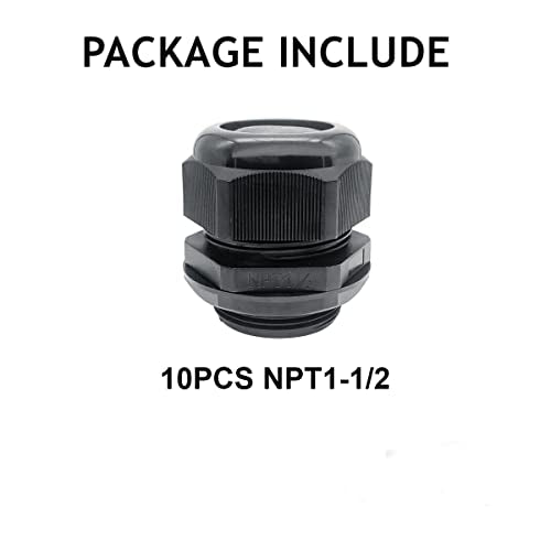 Cable Glands-PENGLIN 2” NPT Nylon Cable Connector,IP68 Waterproof Strain Relief Cord Adjustable Connector With Gaskets for Electrical Box (2 Inch (6-Pack))