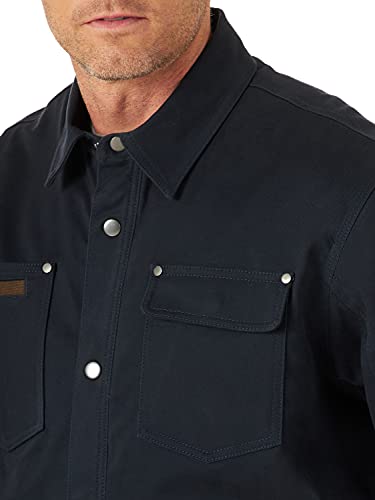 Wrangler Riggs Workwear Men's Tough Layers Twill Shirt Work Jacket, Dark Navy, Small