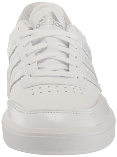 adidas Women's Courtblock Sneaker, White/Black/Silver Metallic, 11