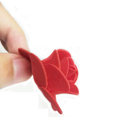 Snadulor 500 Pcs Mini PE Foam Fake Rose Flower Heads Artificial Rose Flowers Handmade DIY Wedding Bride Bouquet Home Decoration(Red)