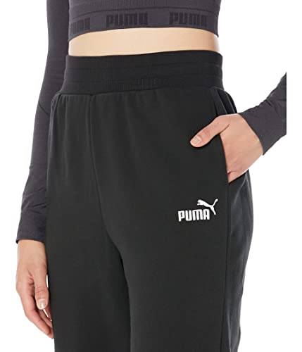 Puma - Womens Ess+ Embroidery High-Waist Pants Fl Cl, Color Midnight Plum, Size: X-Small