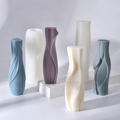 HOMYCOCO Pillar Candle Molds,4PCS Pillar Silicone Candle Molds for Candle Making,Pillar Resin Wax Soap Candle Silicone Molds