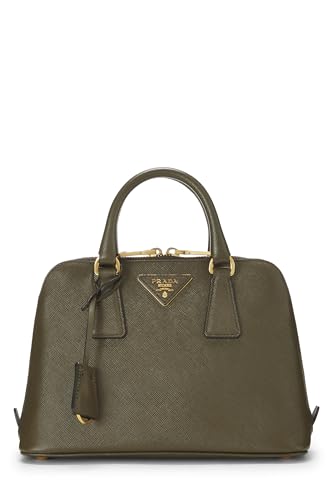 Prada, Pre-Loved Green Vitello Daino Convertible Dome Handbag, Green