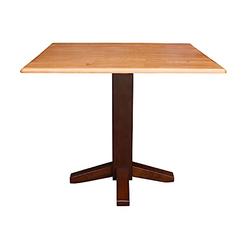 Solid Wood 36" Square Dual Drop Leaf Dining Table, White