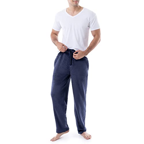 IZOD Men's Soft Fleece Lounge Sleep Pants, Black, Small