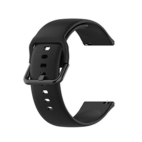 KOMI Watch Band Compatible with Fitbit Versa/Versa 2 / Versa Lite Watch,Soft Silicone Waterproof Breathable Sport Watch Strap Replacement Wristband (black, S:5.5" - 7.1" wrists)