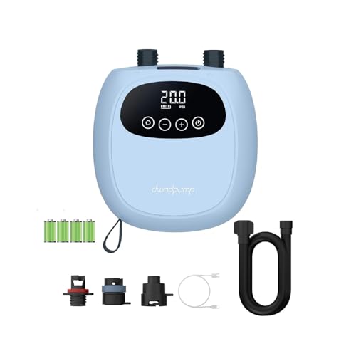 dwndpump Electric Paddle Board Pump, Rechargeable 20 PSI SUP Pump, Dual-Stage Inflation and Deflation Sup Air Pump, Portable Electric Pump for Kayaks, Wind Wings, SUPs (Green)