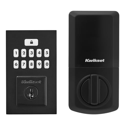 Kwikset SmartCode 260 Keyless Electronic Keypad Deadbolt, Microban Protected Keypad, Auto Door Lock, SmartKey Re-Key Security, Contemporary Design in Matte Black