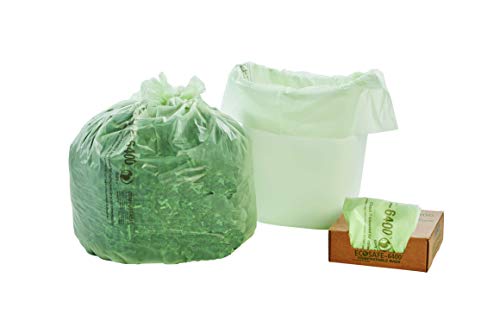 STOUT by Envision E2430E85 EcoSafe-6400 Compostable Bags, 24" x 30", 13 gal capacity, 0.85 mil thickness, Green (Pack of 45)