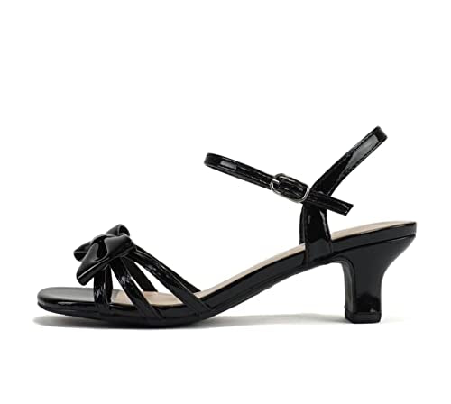 Soda Girly-2 Children's Girl's Open Toe Slingback Block High Heel Sandals (Black Patent, us_footwear_size_system, little_kid, women, numeric, medium, numeric_1)