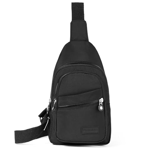 Small Sling Backpack Cross Body Bag for Women, Sling Bag Fanny Pack Crossbody Bags for Outdoors Hiking Traveling - Black