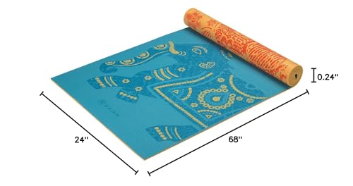 Gaiam Yoga Mat Premium Print Reversible Extra Thick Non Slip Exercise & Fitness Mat for All Types of Yoga, Pilates & Floor Workouts, Elephant, 6mm