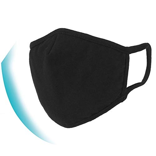 WITHMOONS Cloth Face Mask Washable Reusable 3 Ply Mouth Shield Breathable with Nose Wire 3PACK EU0304