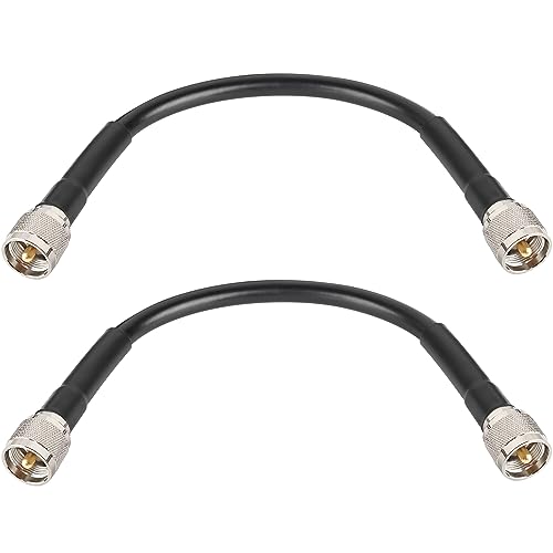 MOOKEERF 50ft KMR400 PL259 Male to Male Coaxial Cable - Low Loss UHF Cable for HAM Radio, VHF Radio, SWR Meter, Antenna Analyzer