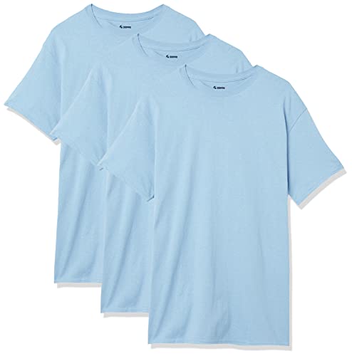 Soffe Men's Short Sleeve Tee, Light Blue (3 Pack), Small