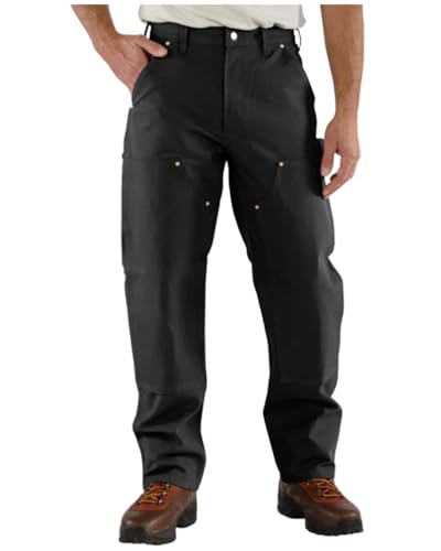 Carhartt Men's B01 Loose Fit Firm Duck Double-Front Utility Work Pant, Black