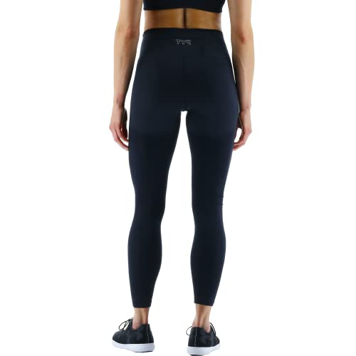 TYR Women's Standard High-Rise Cropped Athletic Performance Workout Leggings, Black, X-Small